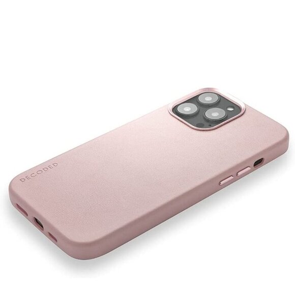 Decoded iPhone 13 Pro Pink Leather MagSafe ECCO Bumper Case - Picture 5 of 8